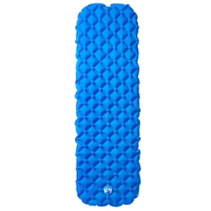 Inflating Camping Mattress 1-Person Blue 190x58x6 cm