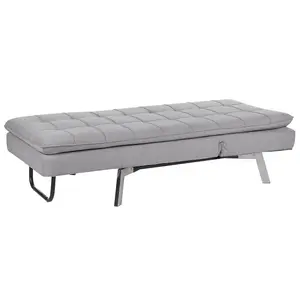 Velvet Chaise Lounge Light Grey LOIRET