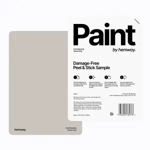 Hemway Chalk Paint Matt A5 Sample, Stone Grey, Peel & Stick Swatch For Interior Walls Wood