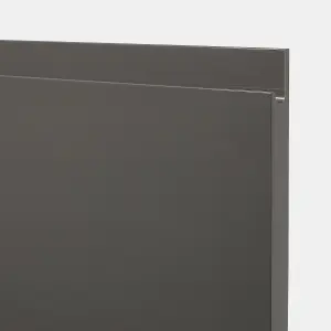 GoodHome Garcinia Integrated handle Gloss anthracite Highline Cabinet door (W)450mm (H)715mm (T)19mm