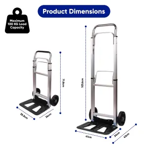 Heavy Duty Hand Truck Foldable Trolley  2 Wheel Luggage Cart