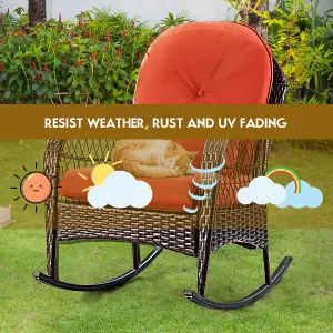 Costway Wicker Rocking Chair for Garden Patio