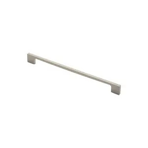 2x Slim D Shape Pull Handle 290 x 9mm 256mm Fixing Centres Satin Nickel