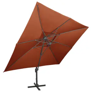 Berkfield Cantilever Umbrella with Double Top Terracotta 400x300 cm