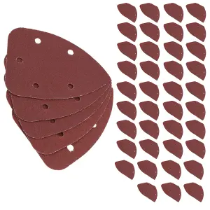 Hook And Loop Detail Sanding Pads Discs 140mm Triangular 80 Grit Medium 200pc