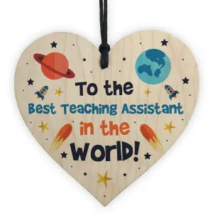 Best Teaching Assistant In The World Gift Wood Heart Thank You Gift Leaving Gift