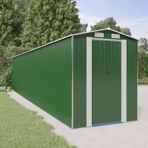 Berkfield Garden Shed Green 192x938x223 cm Galvanised Steel