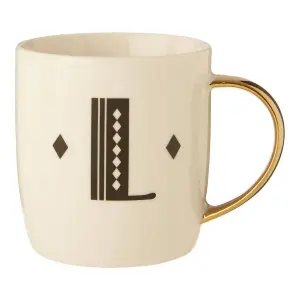 Maison by Premier Mimo Diamond Deco L Letter Monogram Mug