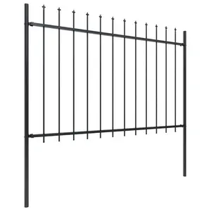 Mirpanah Black Metal Border Fence with 3 Panel(s) Included 120 x 850cm