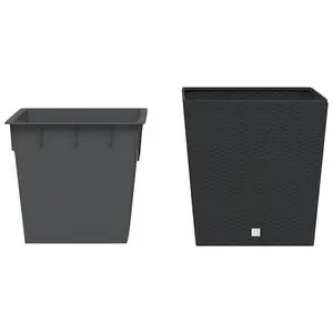 Berkfield Planter with Removable Inner Anthracite 37 / 64 L PP Rattan