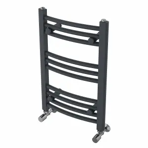 Rinse Modern Bathroom Heated Towel Rail Ladder Radiator 600x400mm Curved for Bathroom Kitchen Anthracite