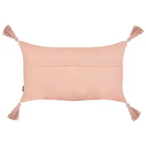 Set of 2 Cushions VALVARIA Cotton 30 x 50 cm Solid Peach Pink