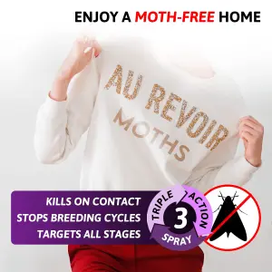 Aviro Moth Killer Spray - Fast Acting Moth Repellent for Wardrobes & Carpets For Immediate & Long-Lasting Protection. 1 Litre