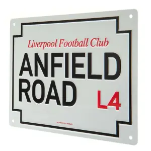 Liverpool FC Anfield Road Plaque White/Black (One Size)