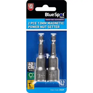 Bluespot 13mm Torque Magnetic Power Nut Bolts Hex Head Setter 1/4" 2pc