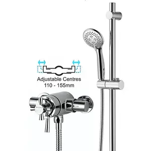 Bristan Rio 2 Exposed Thermostatic Mixer Shower Dual Control + Kit 110mm 155mm