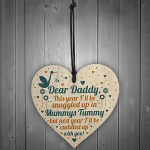 Red Ocean Daddy To Be Gifts From Bump Baby Shower Dad To Be Birthday Gift Friend Wooden Heart