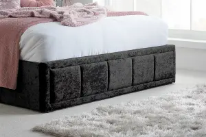 Birlea Hannover Double Ottoman Bed Black Crushed Velvet