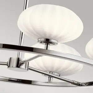 Luminosa Kichler Pim Globe Pendant Ceiling Light Polished Chrome, 3000K, IP44