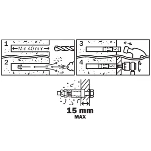 Diall M6 Carbon steel Zinc-plated Sleeve anchor (L)65mm, Pack of 4