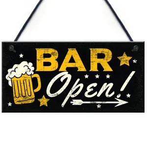 Red Ocean BAR OPEN Sign Vodka Plaque Garden Shed Pub Bar Man Cave Sign Friendship Gift