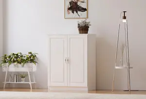 MAISON  White Shoe Cabinet With 2 Doors