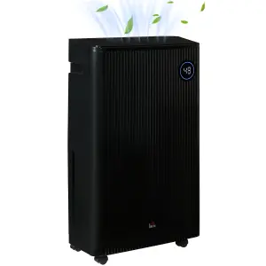 HOMCOM 16L/Day Quiet Air Dehumidifier with Purifier, UVC, Ioniser, Timer, Black