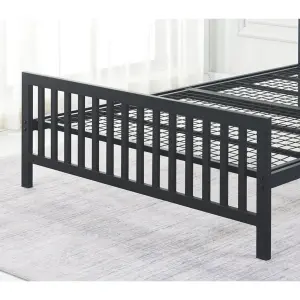 Holkham Bed - Double (4ft6) - Strong Mesh Base - Chunky Frame - Black