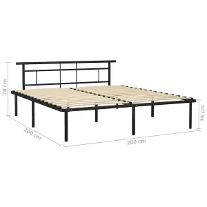 Berkfield Bed Frame Black Metal 200x200 cm