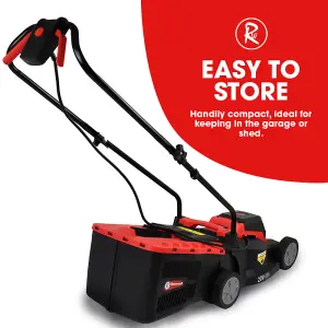 RocwooD Cordless Electric Lawnmower 33cm 20V 2 x 2.0AH Batteries & 1 x Charger