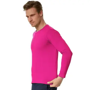 Long-Sleeved Top - basic wear for men - pink XXL