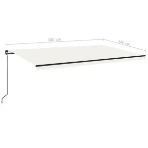 Berkfield Manual Retractable Awning 500x350 cm Cream