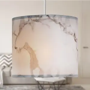 First Choice Lighting White Marble Print Ceiling Light Shade