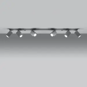 Merida Steel Grey 6 Light Classic Ceiling Light