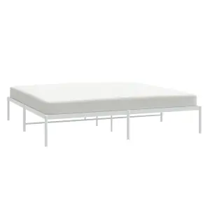 Berkfield Metal Bed Frame White 183x213 cm