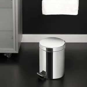 Cosmic Waste Bin Glossy Stainless Steel Architect (5L)