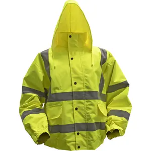 High Visibility XL Yellow Jacket with Quilted Lining for Work Safety