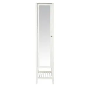 GoodHome Perma Tall Satin White Single Freestanding Bathroom Cabinet (H)185cm (W)40cm