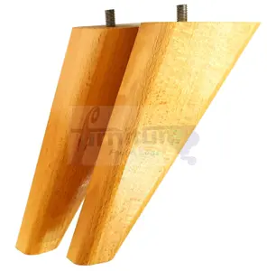 SET OF 4 REPLACEMENT FURNITURE SQUARE FEET OAK STAIN TAPERED WOODEN LEGS 150mm HIGH M8