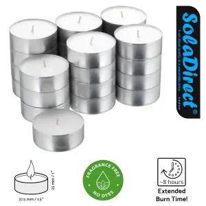 8-Hour Tea Lights Candles, 100 Pack, Long Burning Tealights Candle, Unscented White Tea Lights - Ideal Night Light Candles