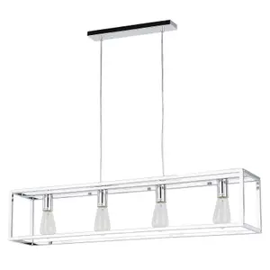 Luminosa Sigalo Industrial, Retro 4 Light Bar Pendant Ceiling Light, E27