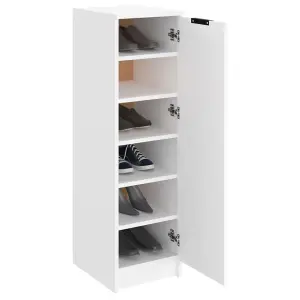 Berkfield Shoe Cabinet White 30x35x100 cm Engineered Wood