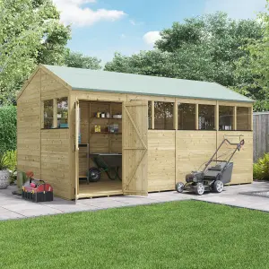 BillyOh Switch Tongue and Groove Apex Wooden Shed - 16x8 Windowed - 11mm Thickness