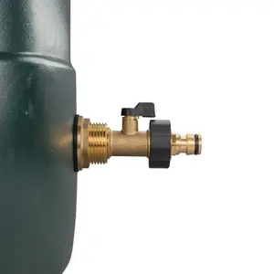 Water Butt Replacement Tap BRASS Metal Lever UK Bib Outlet Barb Quick Hosepipes  Brass Valve (Quick Connector) 3/4"