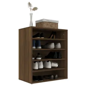 Berkfield Shoe Cabinet Brown Oak 60x35x70 cm Engineered Wood