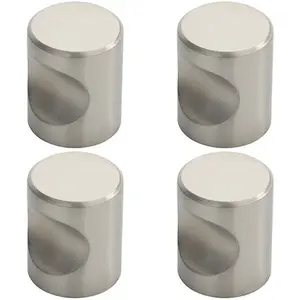 4x Cylindrical Cupboard Door Knob 25mm Diameter Stainless Steel Cabinet Handle