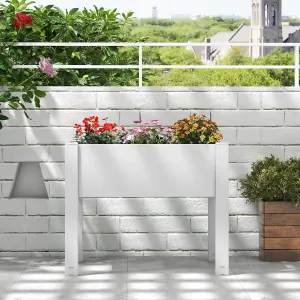 Costway Raised Bed Grow Box 53L Self-Watering Planter Box Stand w/ Water Level Monitor