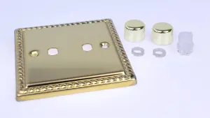 Varilight Classic Georgian Brass 2-Gang Rotary Dimmer Matrix Kit