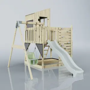 PolarPlay Kids Climbing Tower & Playhouse with Swing and Slide - Swing Helka Mist