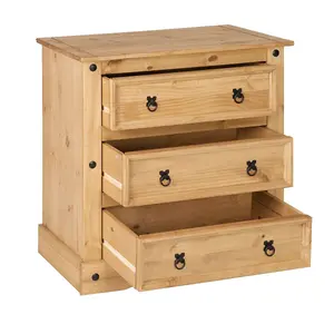 Corona 3 Drawer Chest of Drawers Mexican Solid Pine